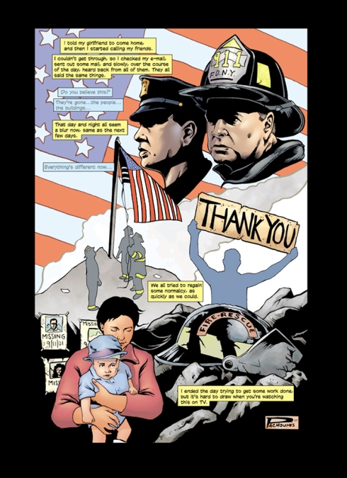 9-11 Artists respond pg 2 illustration by Peter Pachoumis